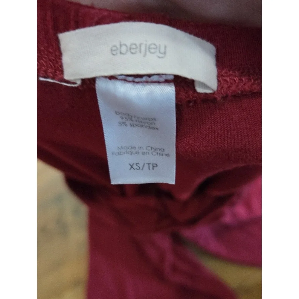 Eberjey Gisele Burgundy Lounge Soft Easy Pajama Pant Ankle Xsmall Stretch Preppy